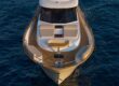 Bow deck of a motor yacht seen from above